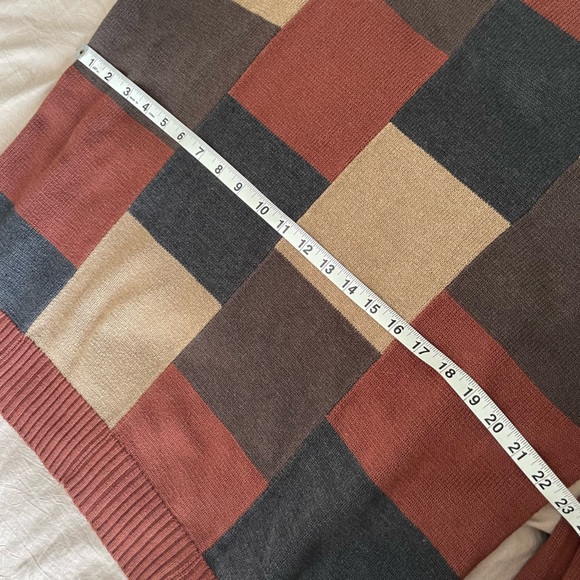 Vintage Oscar de la Renta Multicolored Checkered Pullover Crewneck Sweater - Picture 7 of 9